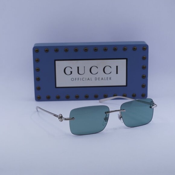 Final Price! Gucci GG1703S 002 Silver/Green Sunglasses main image 12